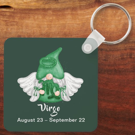Gnome Maagd Astrologie Sterrenbeeld Engel Sleutelhanger (Achterkant)