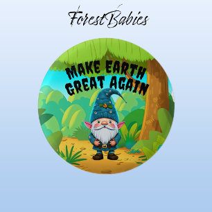 Gnome, maak de aarde weer geweldig ronde button 3,2 cm
