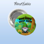 Gnome, maak de aarde weer groot, milieu ronde button 3,2 cm