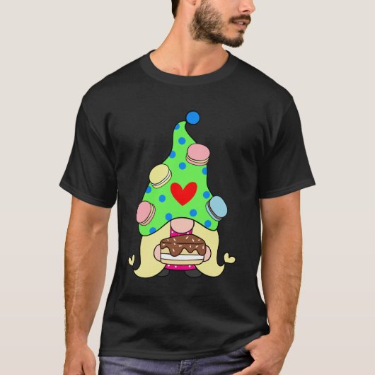 Gnome Macaron Cookies Pet en Cake Unisex T-shirt (Voorkant)