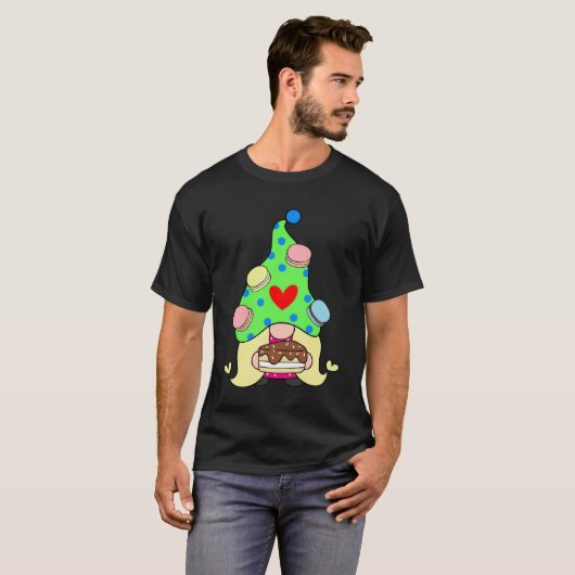 Gnome Macaron Cookies Pet en Cake Unisex T-shirt (Voorkant volledig)