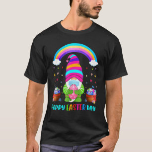 Gnome Mask Happy Paasdag Regenboogkleurige Ei B T-shirt