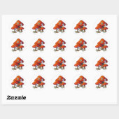 Gnome Meisje op Paddestoel, Daisies, Fantasy Art Ronde Sticker (Vel)
