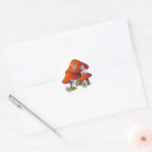 Gnome Meisje op Paddestoel, Daisies, Fantasy Art Ronde Sticker (Envelop)
