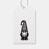Gnome Merry Christmas Black & White Cute Doodle Cadeaulabel (Voorkant)