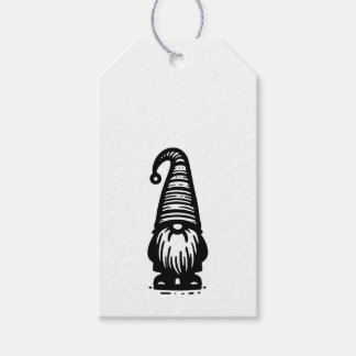 Gnome Merry Christmas Black & White Cute Doodle Cadeaulabel