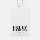 Gnome Merry Christmas Black & White Cute Doodle Cadeaulabel (Achterkant)