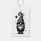 Gnome Merry Christmas Chic Grunge Black & White Cadeaulabel (Voorkant)