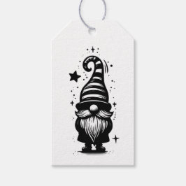 Gnome Merry Christmas Chic Grunge Black & White Cadeaulabel