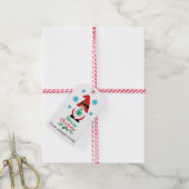 Gnome merry kerst cadeaulabel (Met Touw)