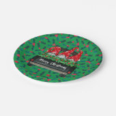 Gnome Merry kerst Holly Papieren Bordje (Gekanteld)