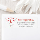 Gnome Merry kerstfeestay Return-adreslabel Etiket (Insitu)