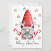 Gnome Merry Kerstkoekje Snowflakes Candy Cane Feestdagenkaart (Voorkant)