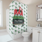 Gnome Merry Kerstmis Douchegordijn (In situ)