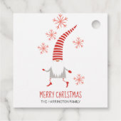Gnome Merry Kerstmis en Snowflakes Labels (Achterkant)