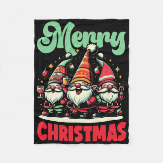 Gnome Merry Kerstmis Fleece Deken