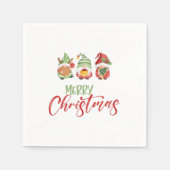 Gnome Merry Kerstmis Napkin Servet (Voorkant)