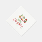 Gnome Merry Kerstmis Napkin Servet (Hoek)