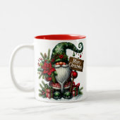 Gnome Merry Kerstmis Tweekleurige Koffiemok (Links)