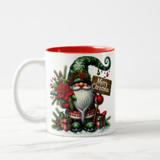 Gnome Merry Kerstmis Tweekleurige Koffiemok