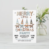 Gnome Merry Little Kerstparty Kaart (Staand voorkant)