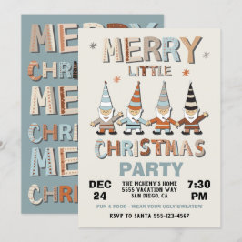 Gnome Merry Little Kerstparty Kaart