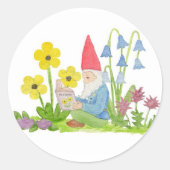 Gnome met Bloemen sticker (Voorkant)