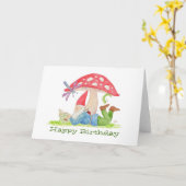 Gnome met Bloemenboek verjaardagskaart Kaart (Gele Bloem)