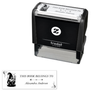 Gnome met Boekenleraar Booklover Zelfinktende Stempel