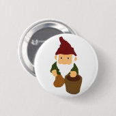 Gnome met Bucket Ronde Button 5,7 Cm (Voorkant /achterkant)