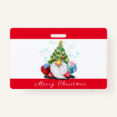 Gnome met Gift Christmas Party Badge (Achterkant)