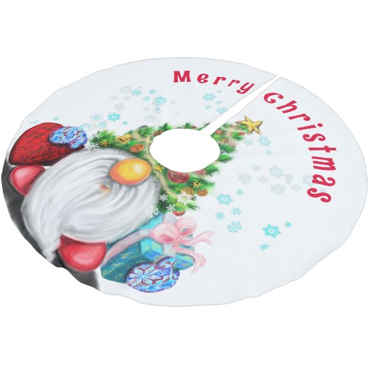 Gnome met Gift Kerstboom Rok (Gekanteld)