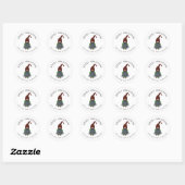 Gnome met grijze baard kerstcadeau sticker (Vel)