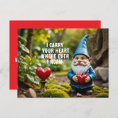 Gnome met hart Valentijn Briefkaart (Voorkant / Achterkant)