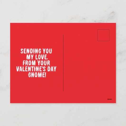 Gnome met hart Valentijn Briefkaart (Achterkant)