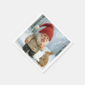 Gnome met het genieten van een snoepriet in Snowy Servet (Hoek)