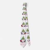 Gnome met kerstboom Pet en geschenken Stropdas (Voorkant)