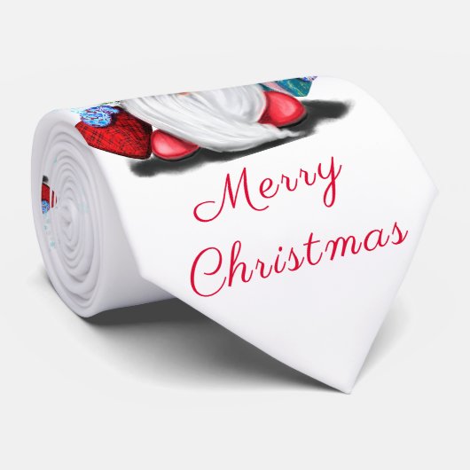 Gnome met kerstboom Pet en geschenken Stropdas (Opgerold)