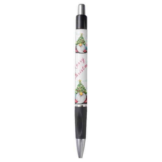 Gnome met kerstboom Pet en geschenkpen Pen (Voorkant Verticaal)