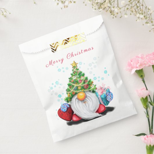 Gnome met Kerstboom Pet en Gift Favor Bag Bedankzakje (Gezegeld)