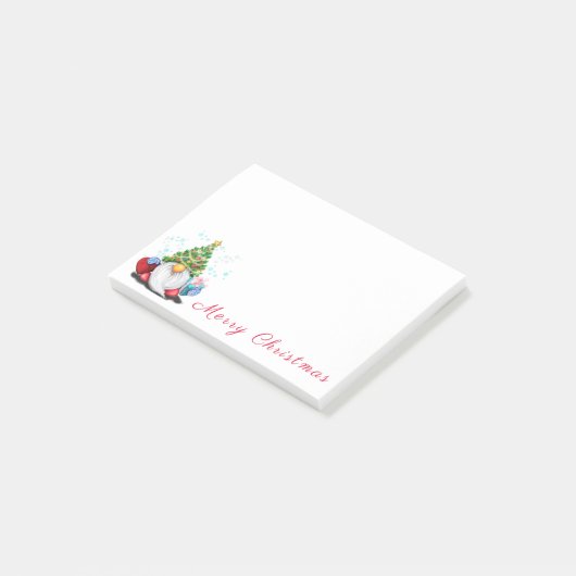 Gnome met kerstboom Pet Funny Post-it® notes (Schuin)