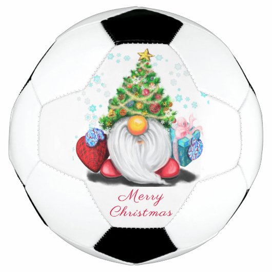 Gnome met Kerstboom Pet Gift Voetbal (Voorkant)