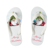Gnome met kerstboom Pet Kind Teenslippers (Voetbed)