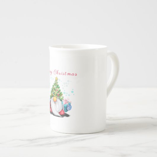 Gnome met Kerstboom Pet Mok Gift (Voorkant rechts)