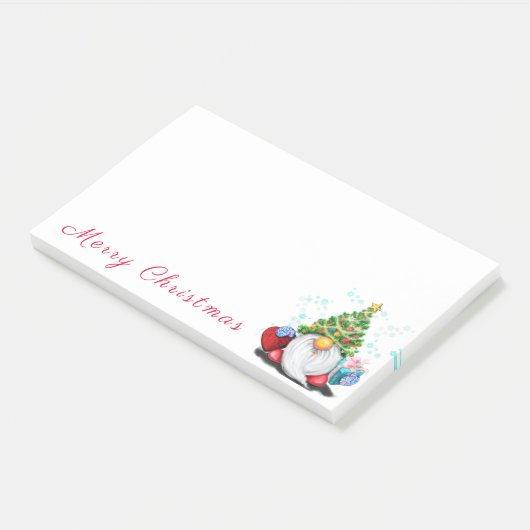 Gnome met kerstboom Pet Post it Notes Funny (Schuin)