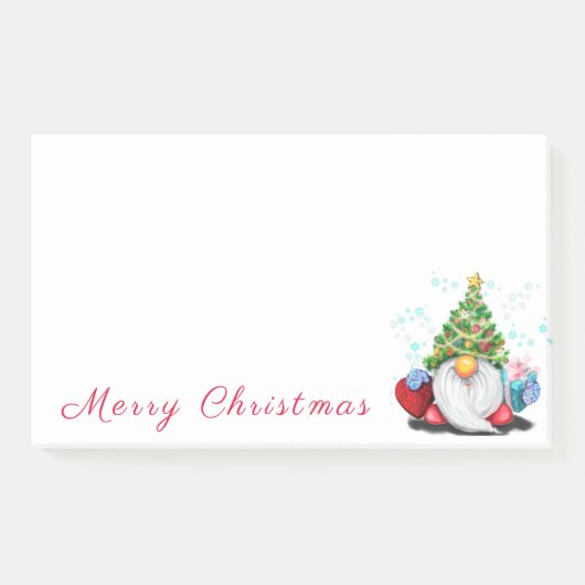 Gnome met kerstboom Pet Post it Notes Funny (Voorkant)