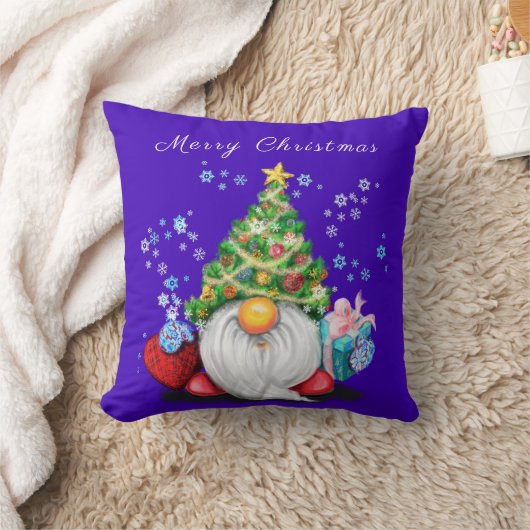 Gnome met kerstboom Pet Sierkussen (Deken)