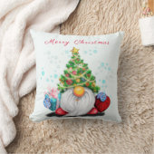 Gnome met kerstboom Pet Sierkussen (Deken)