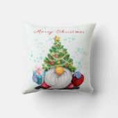 Gnome met kerstboom Pet Sierkussen (Achterkant)