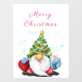 Gnome met Kerstboom Pet Venster Cling Raamsticker (Vel)